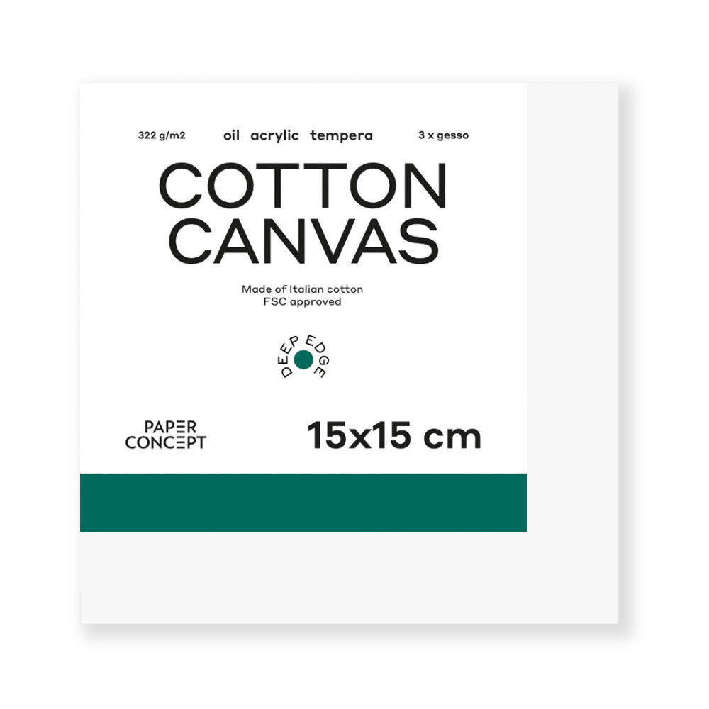 Cotton stretched canvas Deep Edge 3D - PaperConcept - 15 x 15 cm