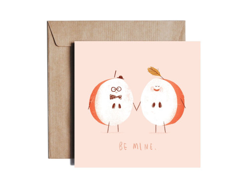 Greeting card - Pieskot - Be Mine, 14,5 x 14,5 cm