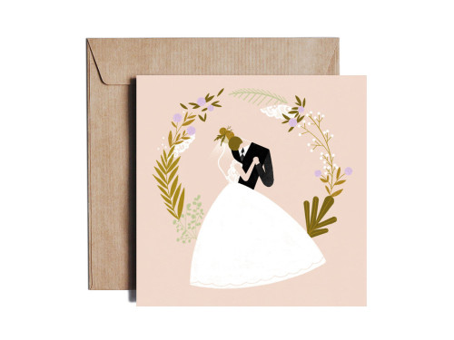 Kartka okolicznościowa - PiesKot - First Dance, 14,5 x 14,5 cm