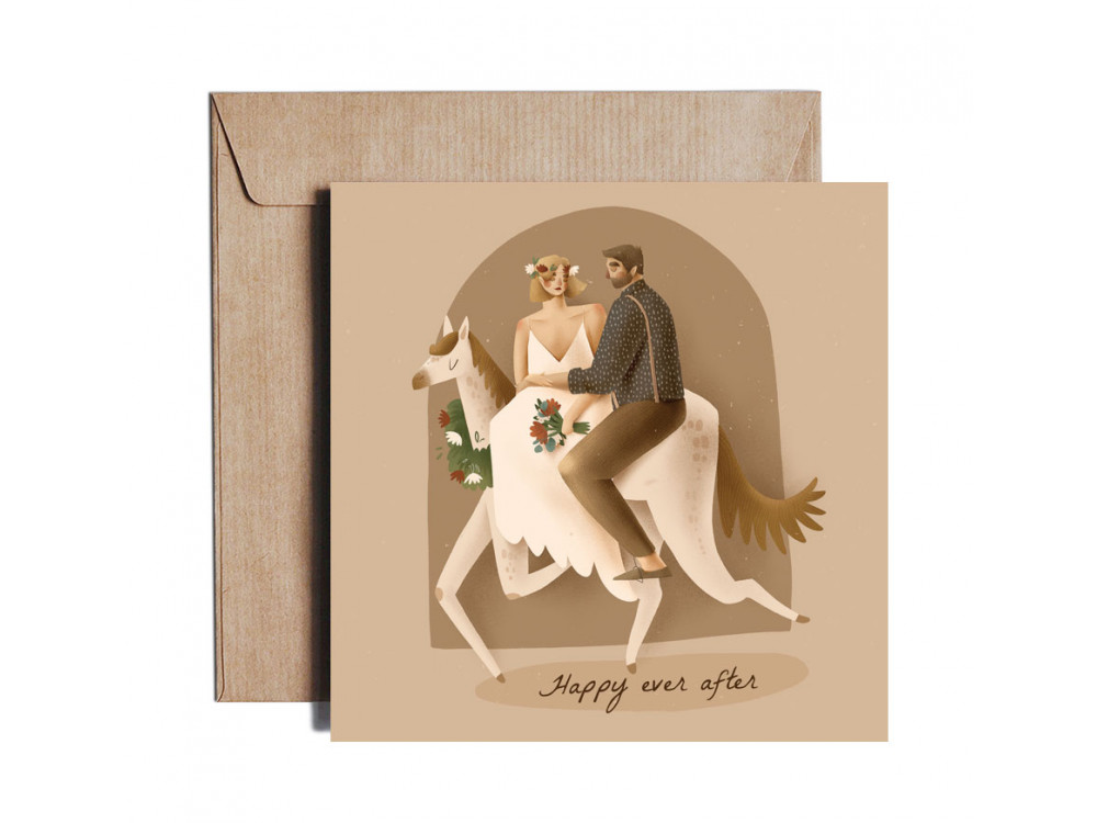 Greeting card - Pieskot - Love Story, 14,5 x 14,5 cm