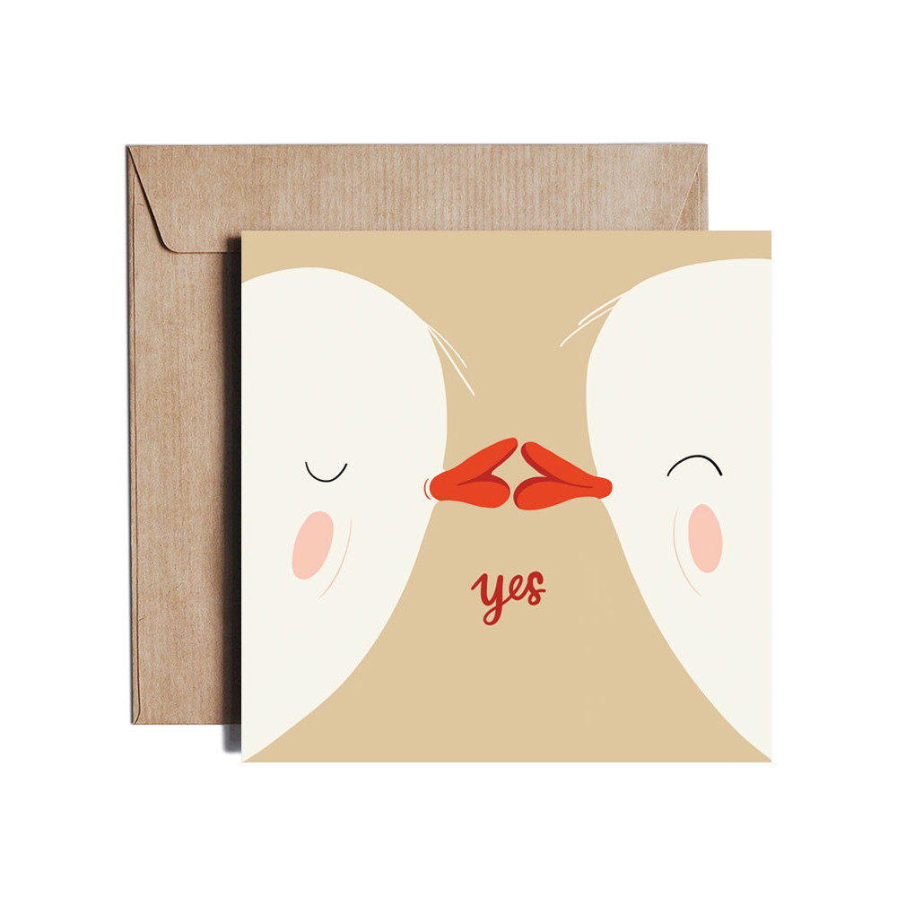 Greeting card - Pieskot - Mouth To Mouth, 14,5 x 14,5 cm