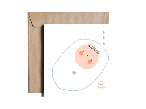 Greeting card - Pieskot - I Baptize You With Water, 14,5 x 14,5 cm