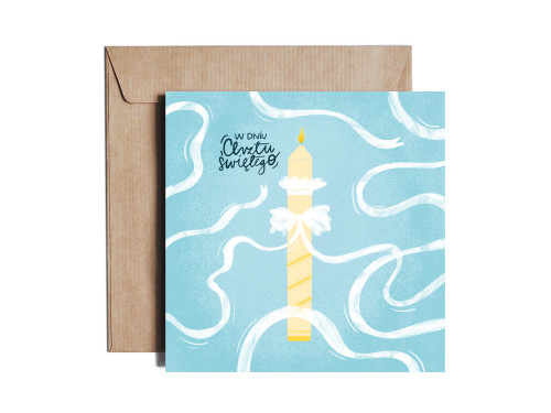 Kartka okolicznościowa - PiesKot - First Light, 14,5 x 14,5 cm