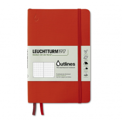 Outlines Waterproof Notebook - Leuchtturm1917 - dotted, Orange, soft cover, 150 g, B6+
