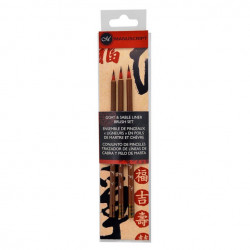 Goat & Sable hair calligraphy brush set - Manuscript - 3 pcs.