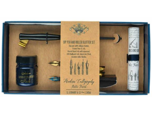 Zestaw do kaligrafii z bibularzem - Manuscript - Pen & Roller Blotter Set