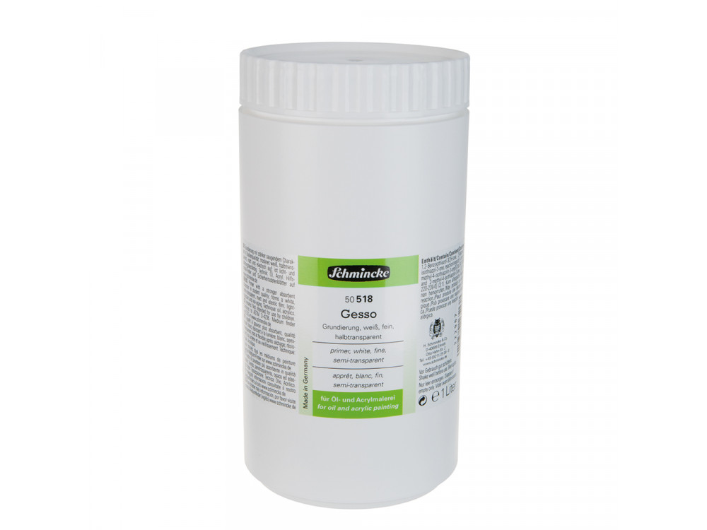 Gesso for oil and acrylic painting - Schmincke - white, semi-transparent, 1000 ml