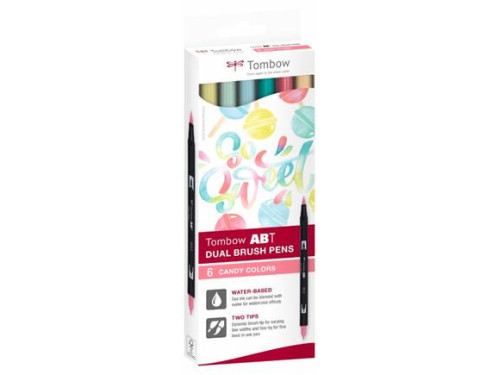 Set of Dual Brush Pens Candy Colors - Tombow - 6 pcs.