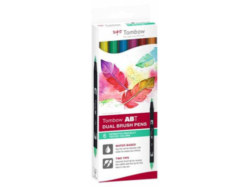 Set of Dual Brush Pens Dermatologically tested - Tombow - 6 pcs.