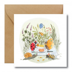 Greeting card - Hi Little - Garden Party, 14,5 x 14,5 cm