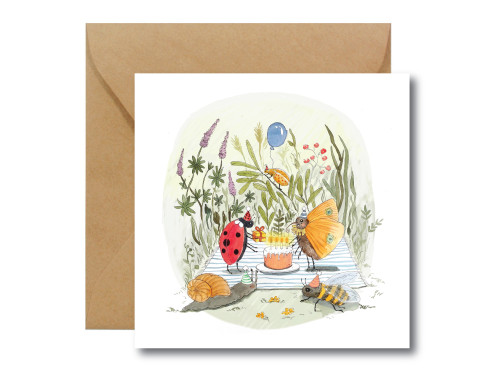 Greeting card - Hi Little - Garden Party, 14,5 x 14,5 cm