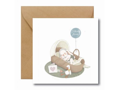 Greeting card - Hi Little - Welcome home, 14,5 x 14,5 cm