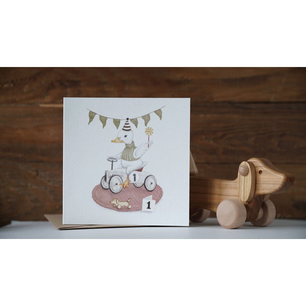 Greeting card - Hi Little - Goose, 14,5 x 14,5 cm