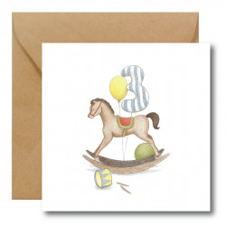 Greeting card - Hi Little - Horse, 14,5 x 14,5 cm