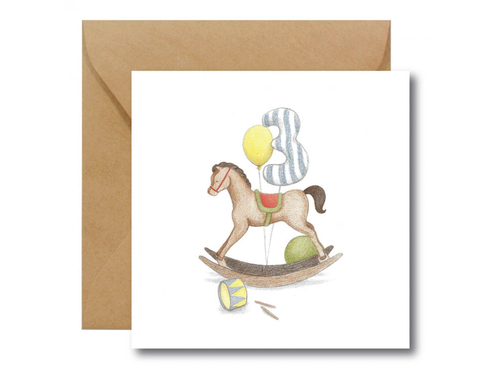 Greeting card - Hi Little - Horse, 14,5 x 14,5 cm