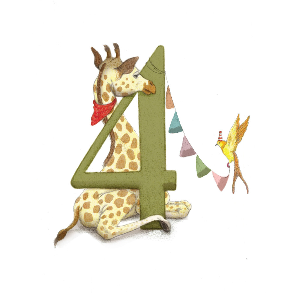 Greeting card - Hi Little - Giraffe, 14,5 x 14,5 cm