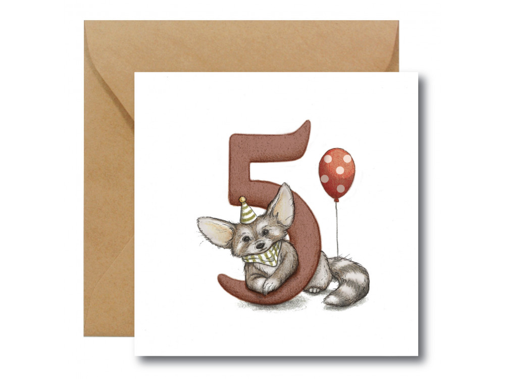 Greeting card - Hi Little - Fox, 14,5 x 14,5 cm