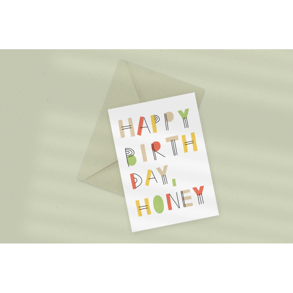 Greeting card - Eökke - Happy Birthday Honey, 12 x 17 cm