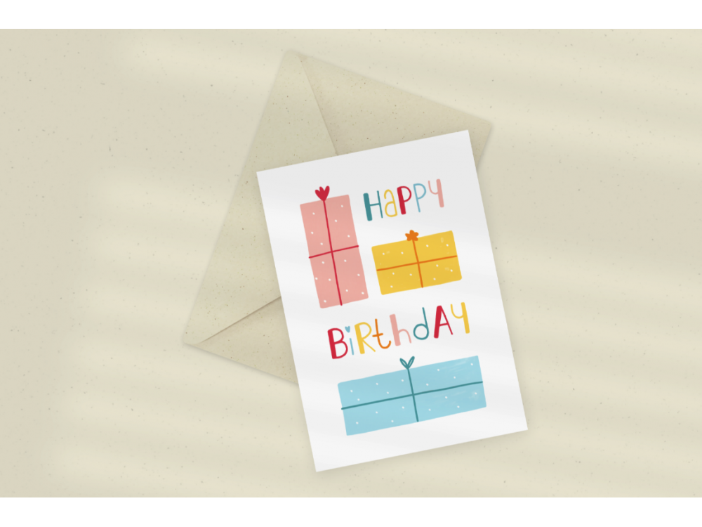 Greeting card - Eökke - Happy Birthday, gifts, 12 x 17 cm