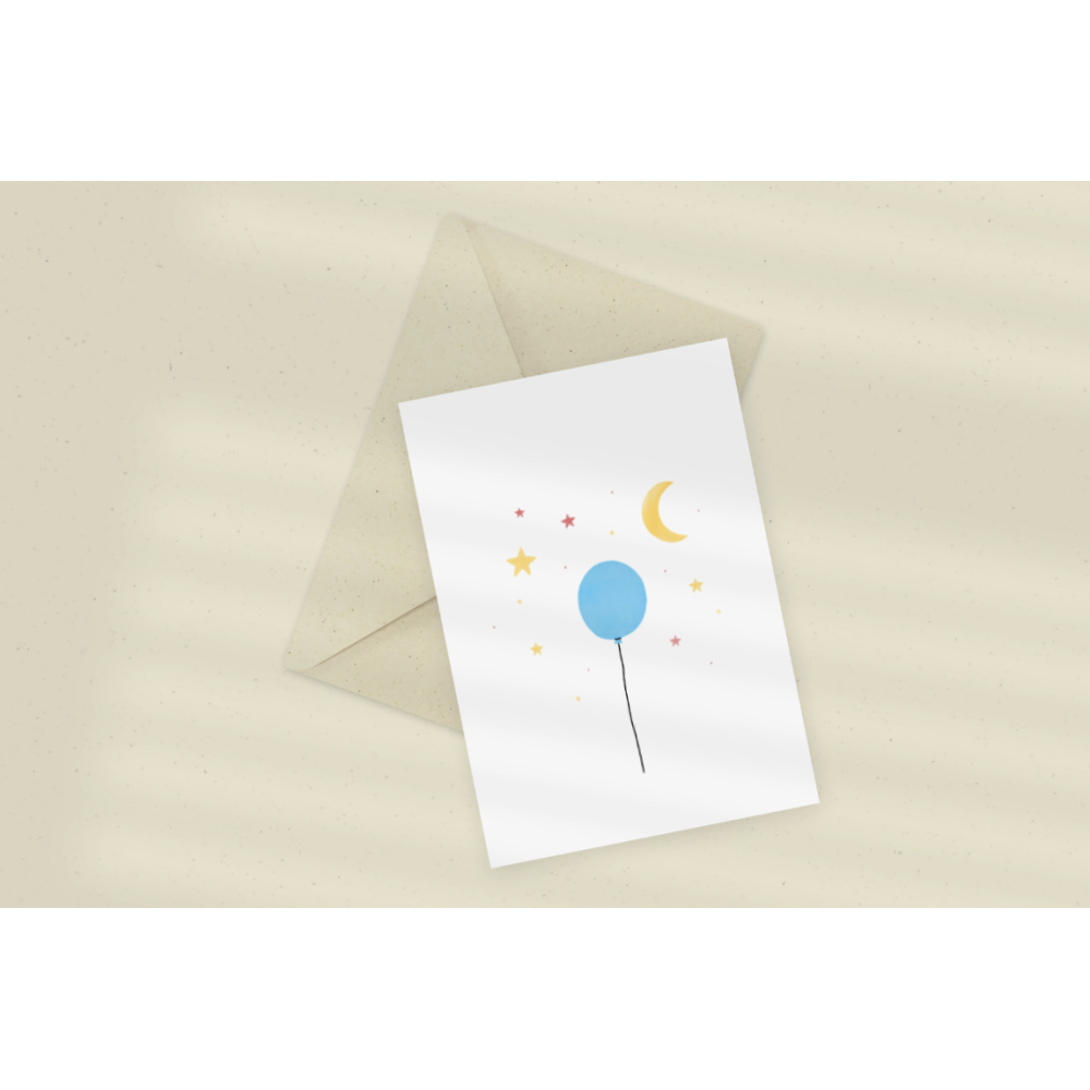 Greeting card - Eökke - Balloon, 12 x 17 cm