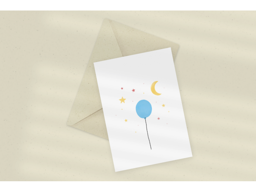 Greeting card - Eökke - Balloon, 12 x 17 cm