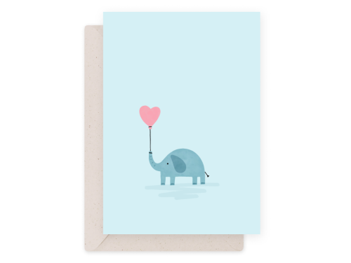 Greeting card - Eökke - Elephant, 12 x 17 cm