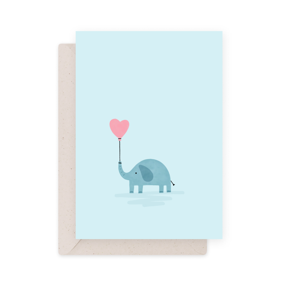 Greeting card - Eökke - Elephant, 12 x 17 cm