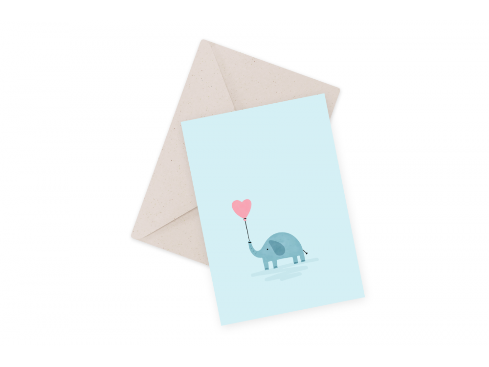 Greeting card - Eökke - Elephant, 12 x 17 cm