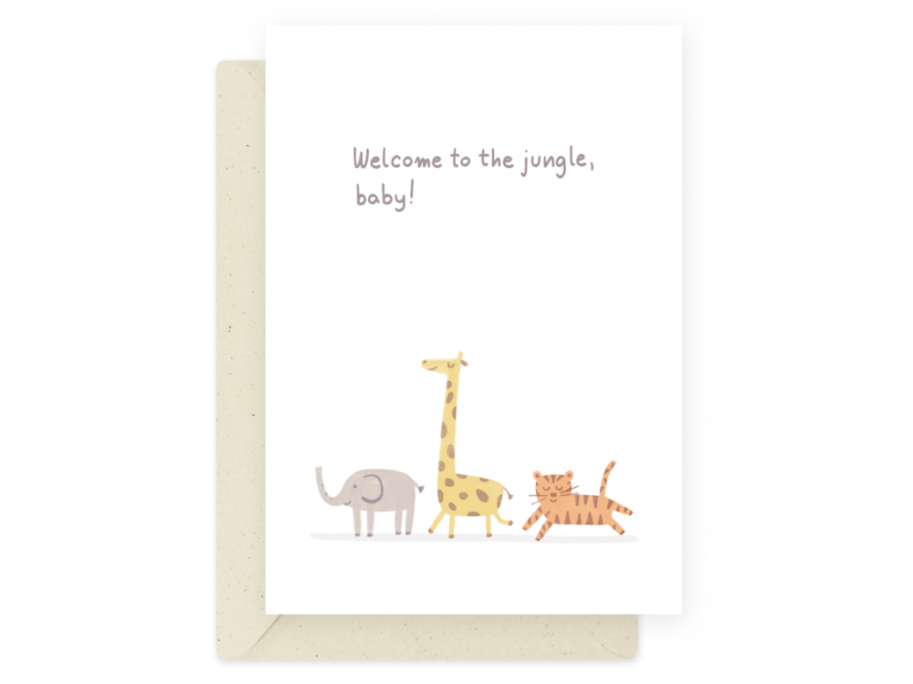 Greeting card - Eökke - Welcome to the jungle, baby!, 12 x 17 cm