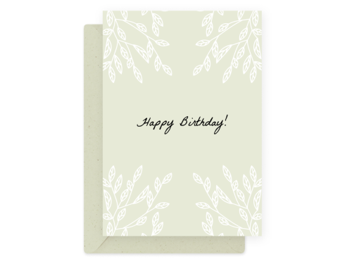 Greeting card - Eökke - Happy Birthday, twigs, 12 x 17 cm
