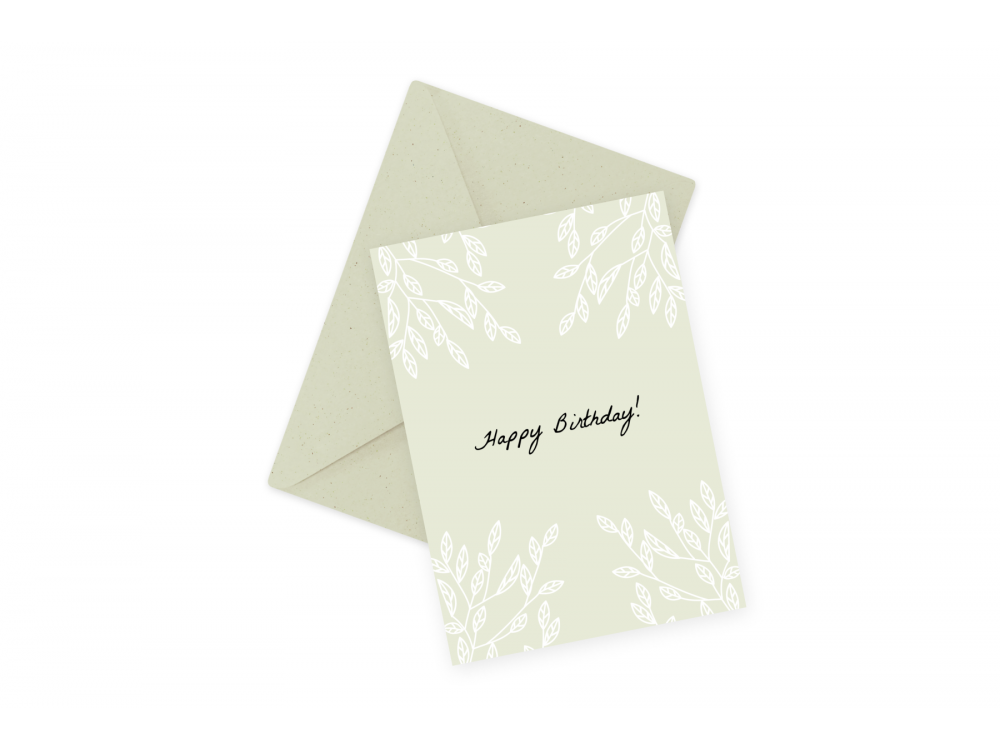 Greeting card - Eökke - Happy Birthday, twigs, 12 x 17 cm