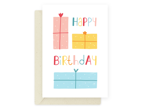 Kartka okolicznościowa - Eökke - Happy Birthday, prezenty, 12 x 17 cm