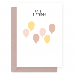 Kartka okolicznościowa - Eökke - Happy Birthday, balony, 12 x 17 cm