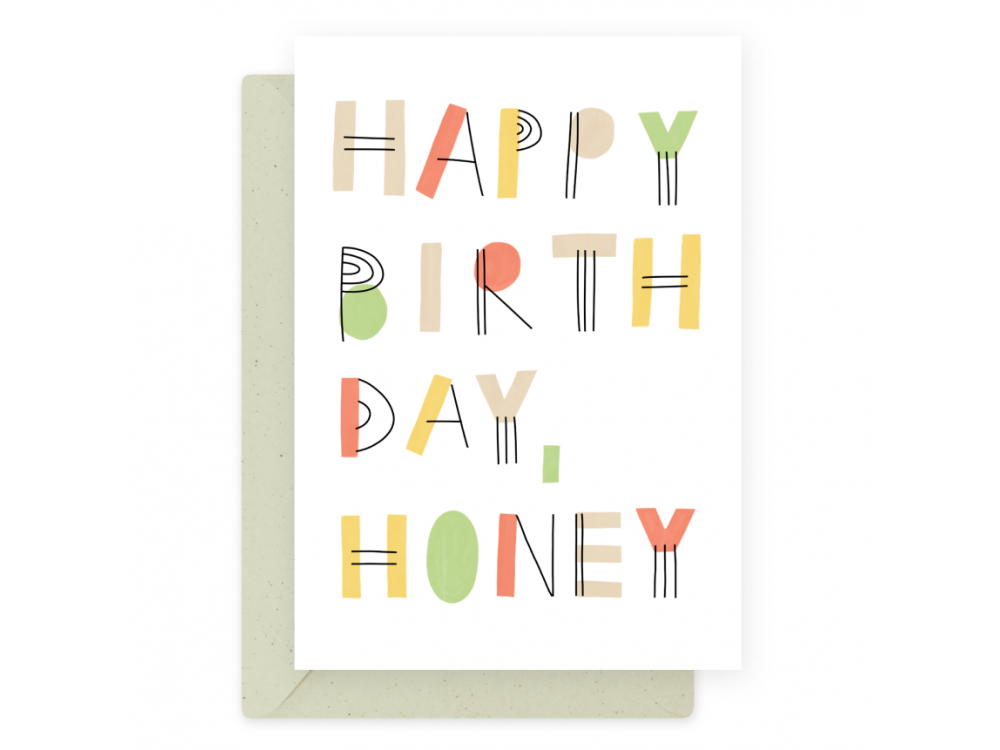 Kartka okolicznościowa - Eökke - Happy Birthday Honey, 12 x 17 cm