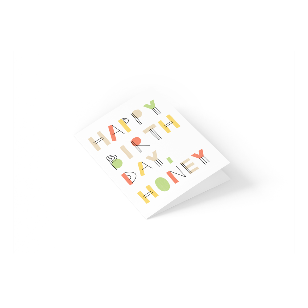Greeting card - Eökke - Happy Birthday Honey, 12 x 17 cm