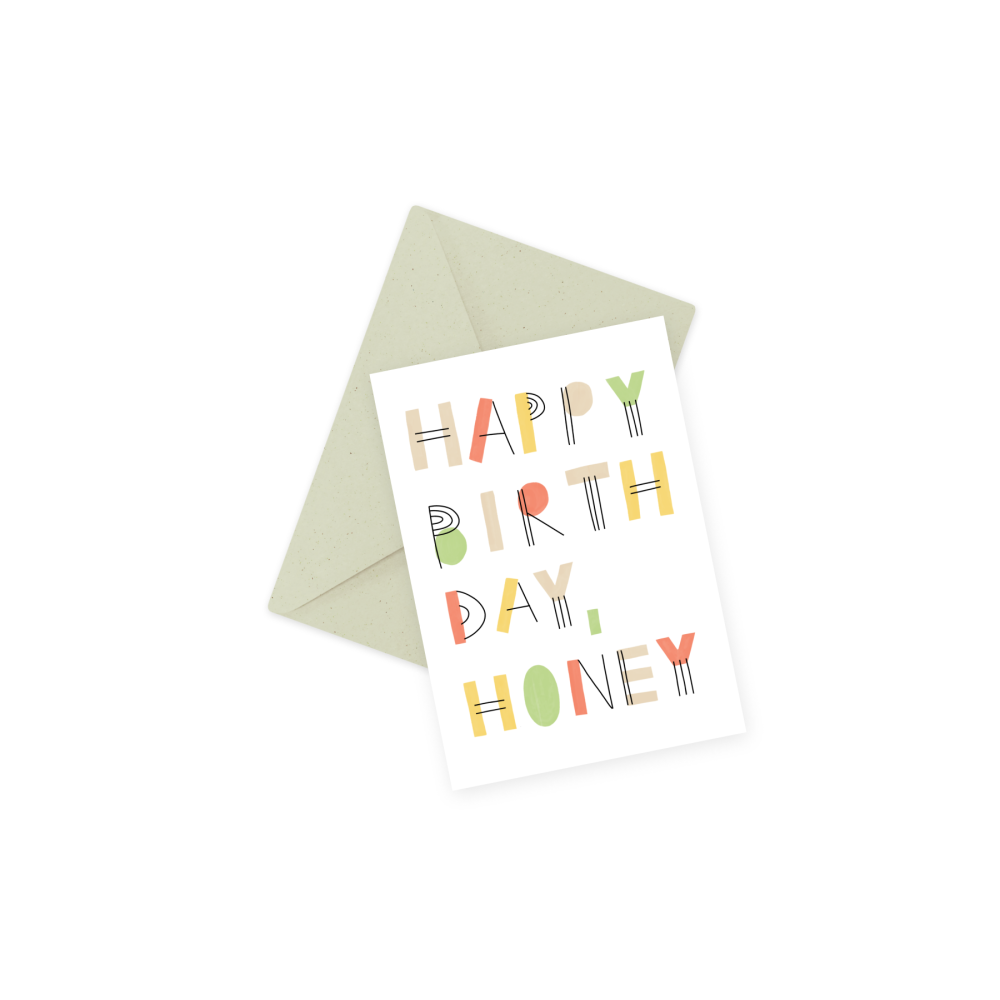 Kartka okolicznościowa - Eökke - Happy Birthday Honey, 12 x 17 cm