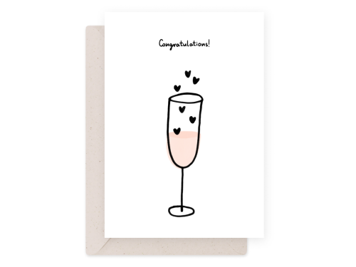 Greeting card - Eökke - Congratulations! champagne, 12 x 17 cm