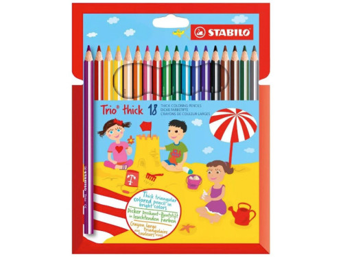 Set of Trio thick coloring pencils - Stabilo - 18 colors