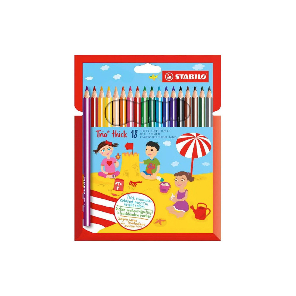 Set of Trio thick coloring pencils - Stabilo - 18 colors