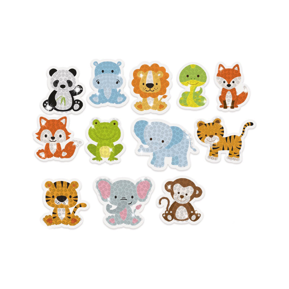 Diamond embroidery stickers, Animals - DpCraft - 12 pcs.