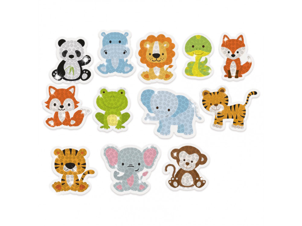 Diamond embroidery stickers, Animals - DpCraft - 12 pcs.