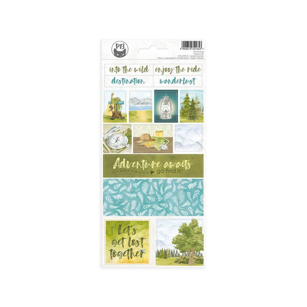 Arkusz tekturowych naklejek 10,5 x 22 cm - Piątek Trzynastego - Hit the road 02