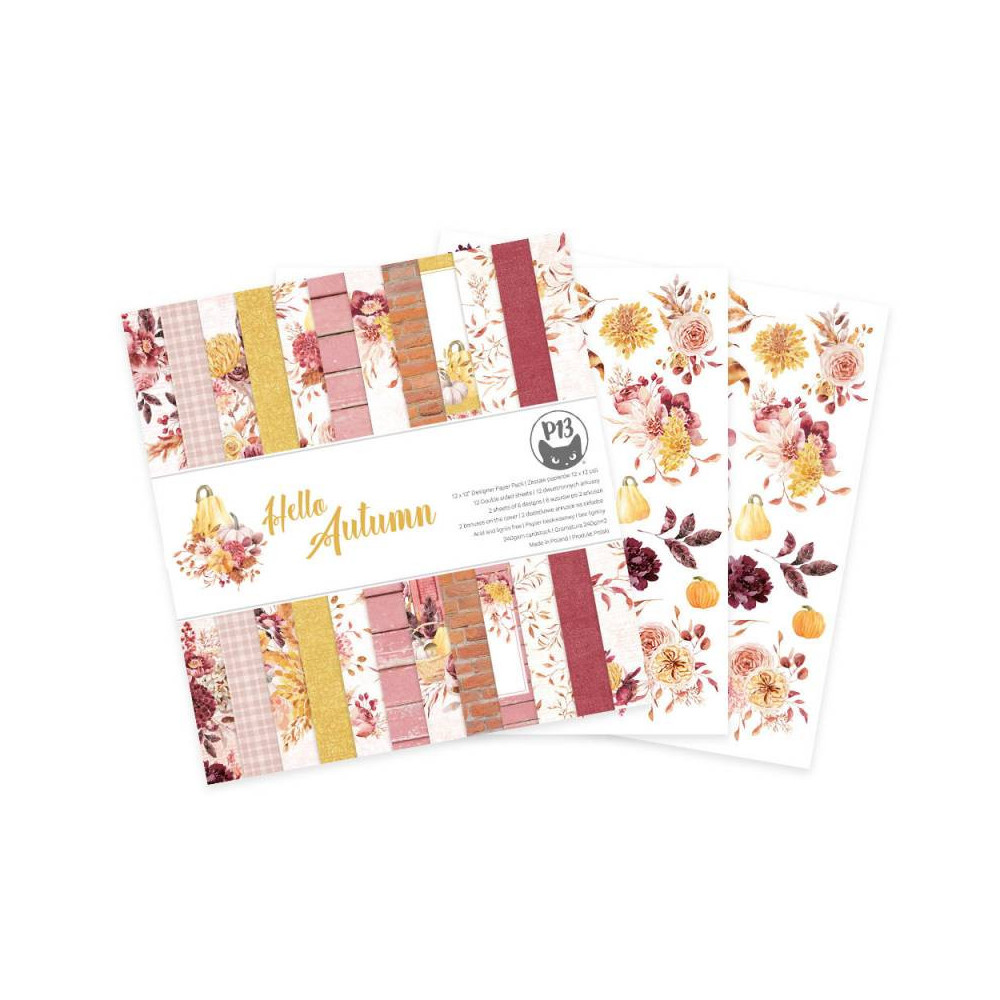 Zestaw papierów do scrapbookingu 30,5 x 30,5 cm - Piątek Trzynastego - Hello Autumn