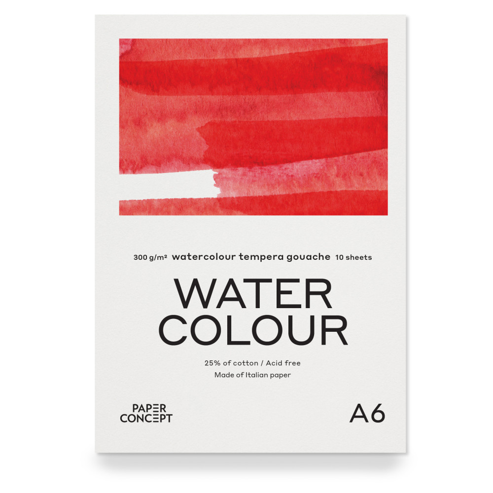 Blok do akwareli Watercolour - PaperConcept - cold press, A6, 300 g, 10 ark.