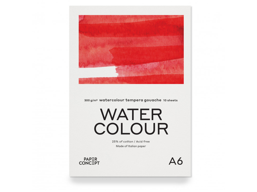 Watercolour paper pad - PaperConcept - cold press, A6, 300 g, 10 sheets