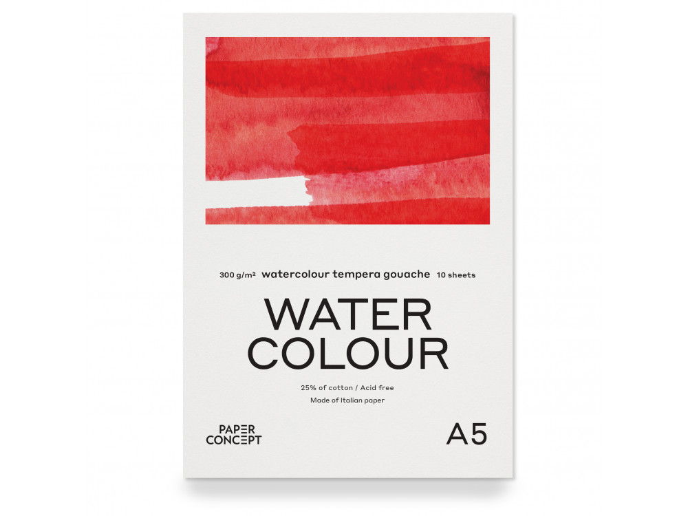 Watercolour paper pad - PaperConcept - cold press, A5, 300 g, 10 sheets