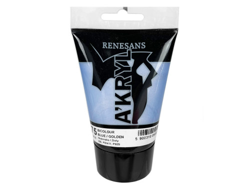 Farba akrylowa A'kryl Bicolor - Renesans - 75, blue golden, 100 ml