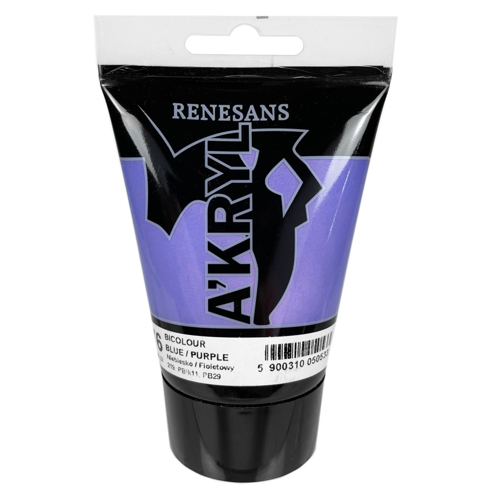 Acrylic A'kryl Bicolor paint - Renesans - 76, blue purple, 100 ml