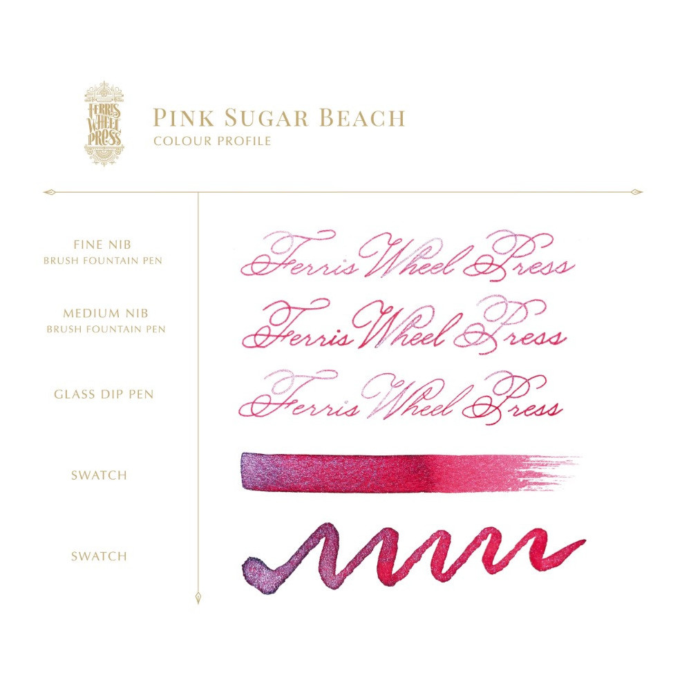 Calligraphy ink - Ferris Wheel Press - Pink Sugar Beach, 38 ml