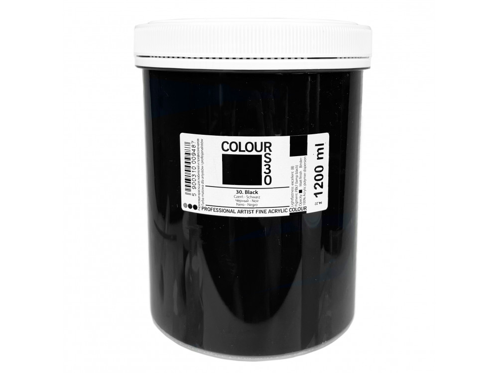 Farba akrylowa Colours - Renesans - 30, black, 1200 ml